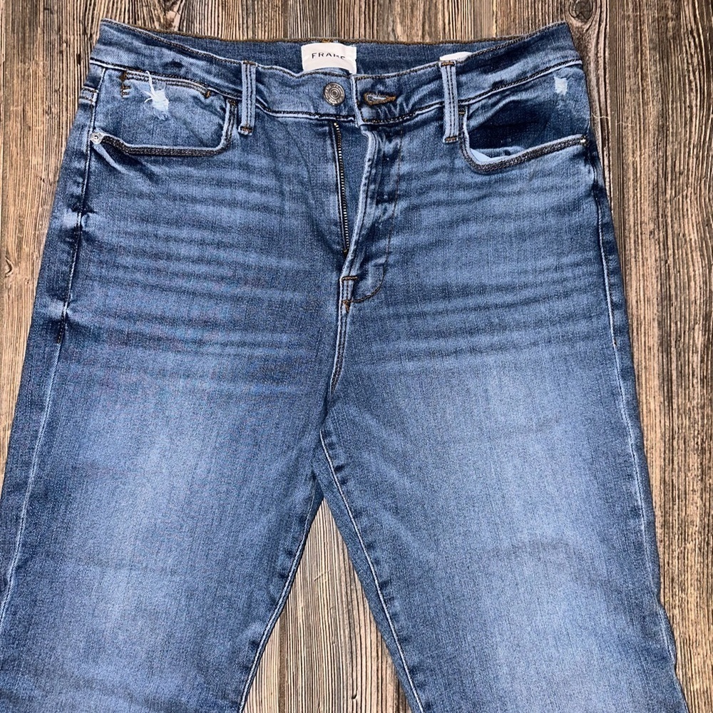 Frame Denim Light Blue Straight Leg Jeans - Picture 4 of 11